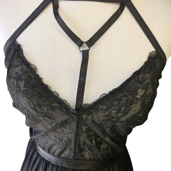 Torrid Black Lace Lingerie Nighty With Matching Bottoms Size 2 - Picture 2 of 5